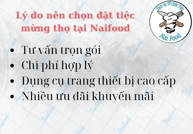 L&yacute; do n&ecirc;n chọn đặt tiệc mừng thọ tại Naifood