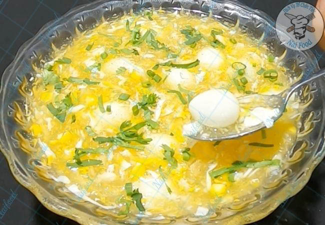 Soup cua + trứng c&uacute;t đ&atilde;i tiệc