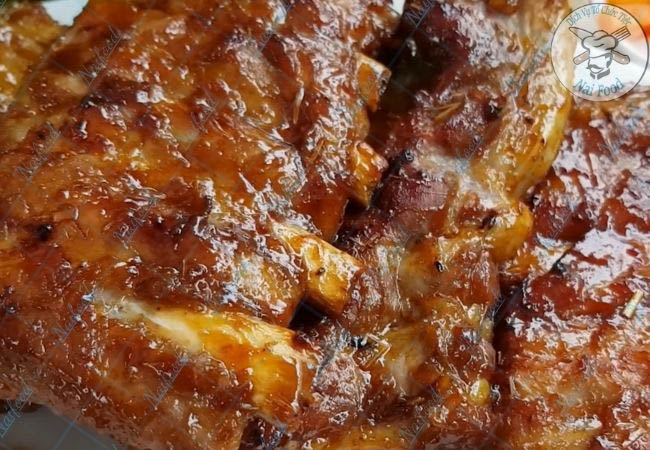 Sườn heo sốt BBQ nướng