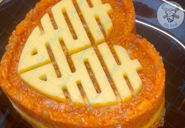 x&ocirc;i gấc đậu xanh chay