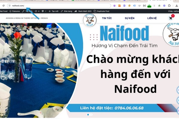 Truy cập website Naifood bằng m&aacute;y t&iacute;nh