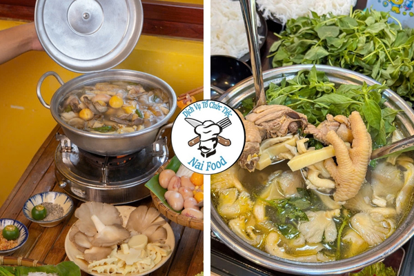 Lẩu g&agrave; nấu nấm