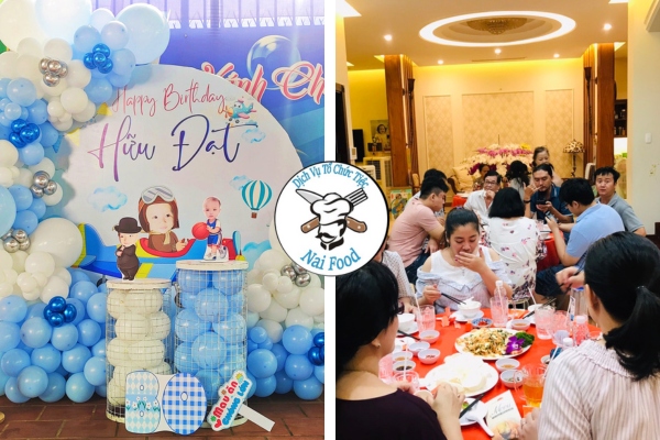 Tiệc đầy th&aacute;ng tại nh&agrave; do Naifood tổ chức