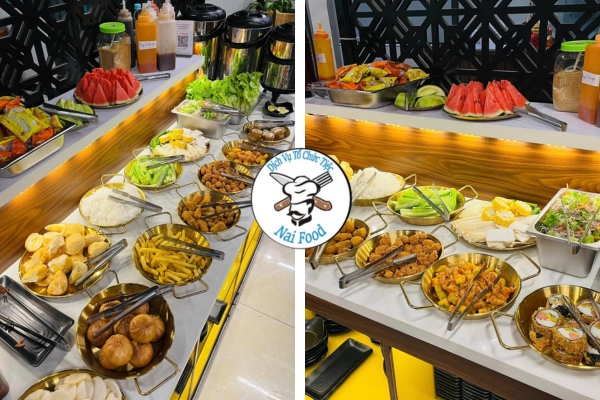 Tổ chức tiệc theo dạng buffet .