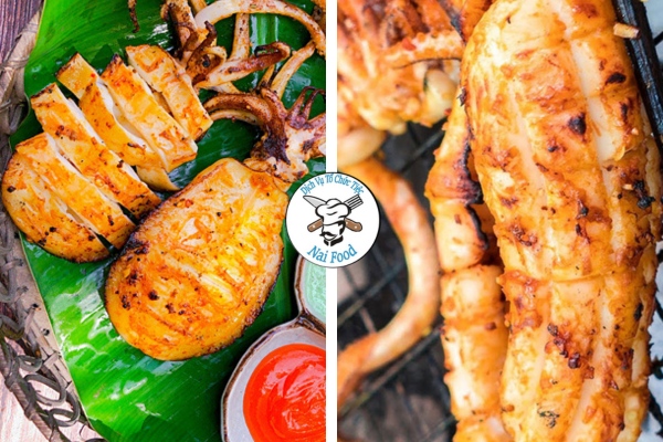 Mực l&aacute; nướng sa tế/muối ớt