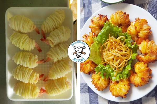 T&ocirc;m cuộn khoai t&acirc;y chi&ecirc;n