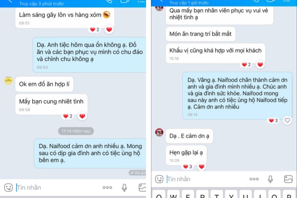 Kh&aacute;ch hảng ở thủ đức khen dịch vụ của Naifood