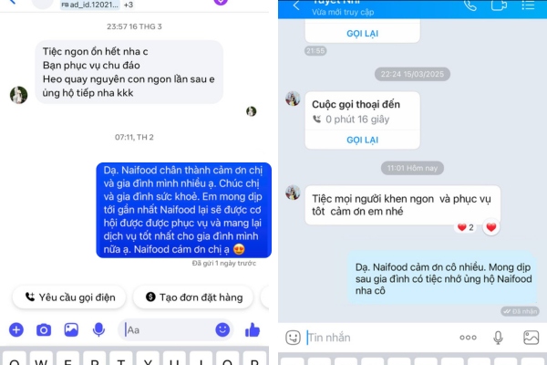 Kh&aacute;ch h&agrave;ng phản hổi về Naifood