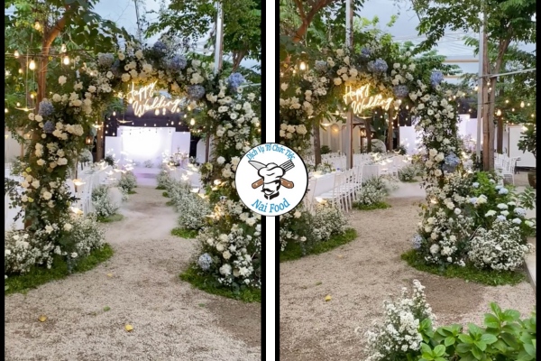 Mẫu cổng cưới hoa tươi