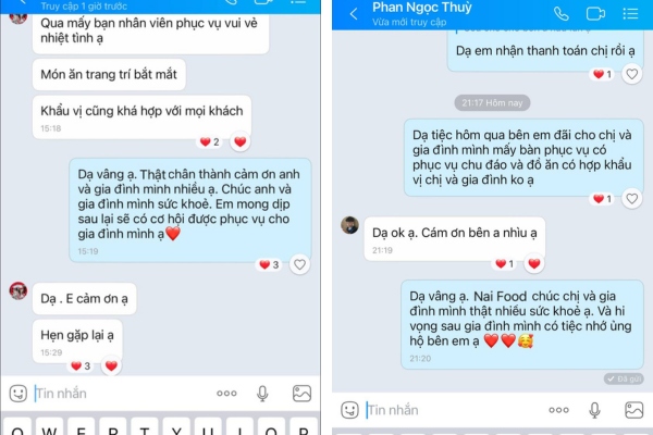 Kh&aacute;ch h&agrave;ng ở H&oacute;c Mon đ&aacute;nh gi&aacute; dịch vụ của Naifood