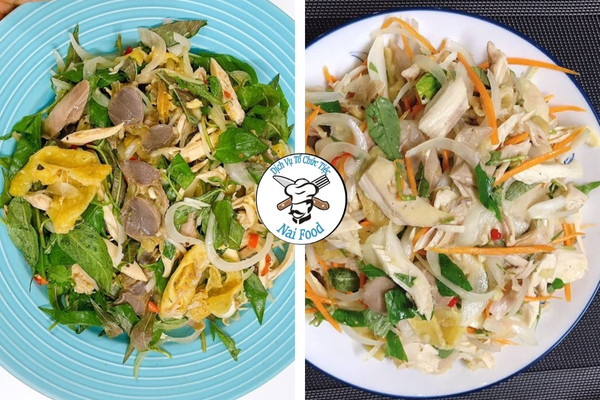 Gỏi g&agrave; x&eacute; phay rau răm